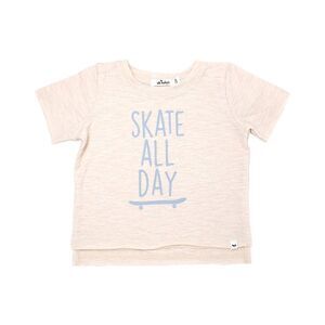 Oh Baby! Boys  Skate All Day Print Raw Edge T-Shirt, Brown